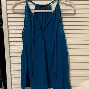 Like New! XS Banana Republic blue top! Tassel ties, Racerback